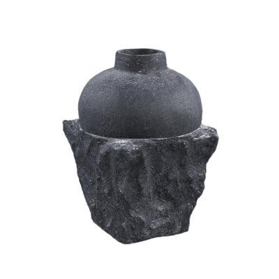 PTMD vaas mailey rond s antraciet 38 cm | 2 stuks