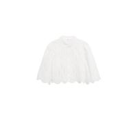 Mango broderie blouse cropped naturel wit - thumbnail