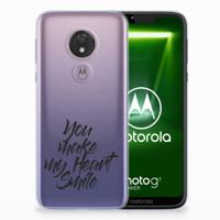 Motorola Moto G7 Power Siliconen hoesje met naam Heart Smile - thumbnail
