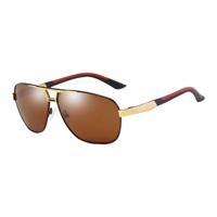 Mannen Fashion UV400 Aluminium-magnesium legering Frame gepolariseerde zonnebril (goud & Tawny + Tawny) - thumbnail