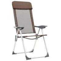 VidaXL Campingstoelen 2 st inklapbaar aluminium bruin - thumbnail