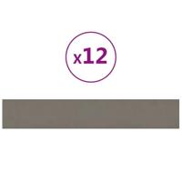 Wandpanelen 12 st 1,62 m 90x15 cm fluweel lichtgrijs - thumbnail