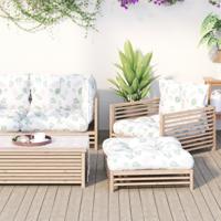 VidaXL Palletkussens 2 st bladpatroon oxford stof - thumbnail