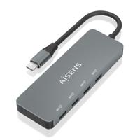 AISENS HUB USB 3.2 GEN2 10G USB-C/M-4XUSB-C/H 15CM GRAU - thumbnail