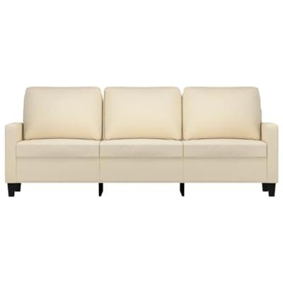 Driezitsbank 180 cm stof crèmekleurig