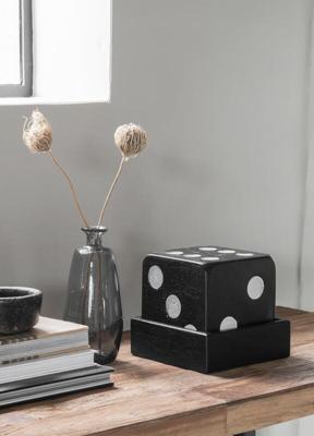 MUST Living Decoratie 'Dice' Teakhout, kleur Zwart