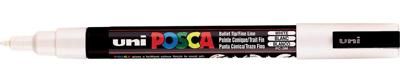 Uni-Posca Posca marker, afm pc-3m, lijndikte 0,9-1,3 mm, fijn, wit, 1 stuk
