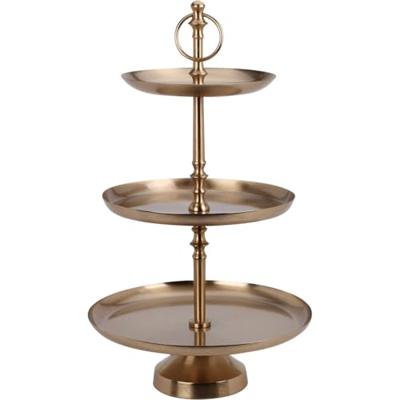 Etagere ijzer 3-laags 30x50cm goud