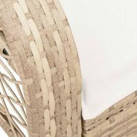 Tuinschommelstoel met kussens poly rattan beige - thumbnail