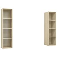 Tv-wandmeubelen 2 st spaanplaat sonoma eikenkleurig - thumbnail