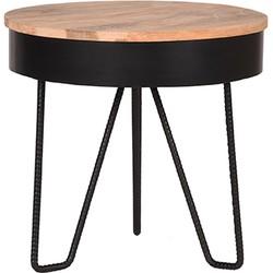 LABEL51 Bijzettafel Saran - Zwart - Metaal - Rond - 44 cm