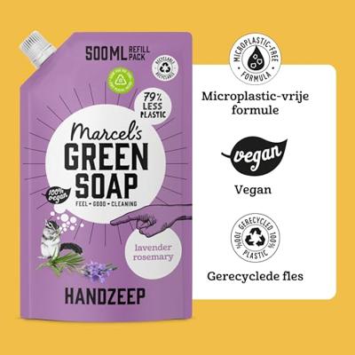 Marcel&apos;s Green Soap Handzeep lavendel & rozemarijn 500ml navulzak