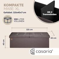 Opvouwbare Zitbank met opbergruimte en deksel - 115cm - Bruin - thumbnail