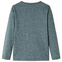 Kindershirt met lange mouwen dinosaurusprint 116 gemleerd donkergroen - thumbnail