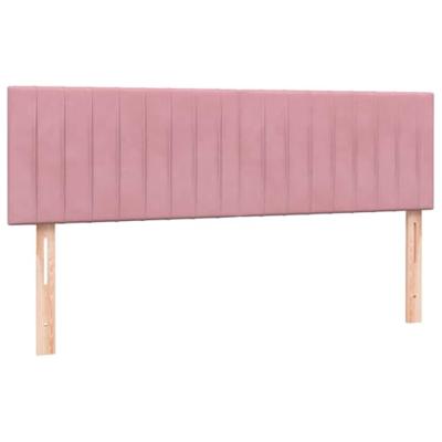 Boxspring met matras fluweel roze 160x220 cm