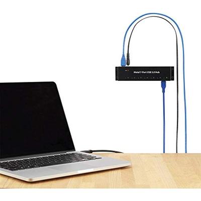 Renkforce RF-3955359 USB 3.2 Gen 1-hub 7 poorten Voor wandmontage, Met metalen behuizing Zwart Renkforce RF-3955359 USB 3.2 Gen 1-hub 7 poorten Voor wandmontage, Met metalen behuizing Zwart