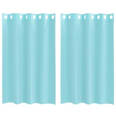 Gordijnen voile met doorvoertules 2 st turkoois