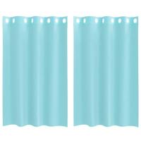 Gordijnen voile met doorvoertules 2 st turkoois - thumbnail