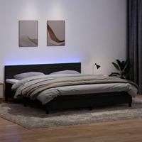 Boxspring met matras en LED fluweel zwart 180x210 cm - thumbnail