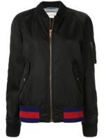 Gucci Pre-Owned embroidered parrot bomber jacket - Black - thumbnail