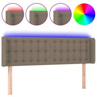 Hoofdbord LED 147x16x78/88 cm stof taupe - thumbnail