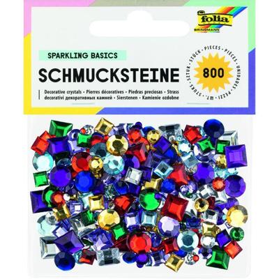 Glitter steentjes Folia 800 stuks diverse kleuren en afmetingen