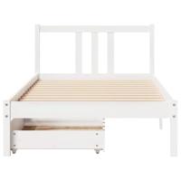 Bedframe zonder matras massief grenenhout wit 90x200 cm - thumbnail