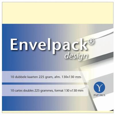 Dubbele kaart papyrus envelpack 130x130mm ivoor Dubbele kaart papyrus envelpack 130x130mm ivoor