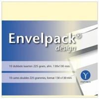 Dubbele kaart papyrus envelpack 130x130mm ivoor - thumbnail