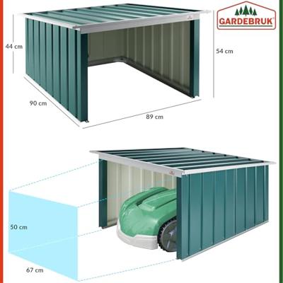 Robotmaaier Garage Groen Metaal 89x90x54cm
