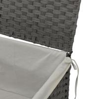 Wasmand met deksel 55,5x35x34 cm poly rattan grijs - thumbnail