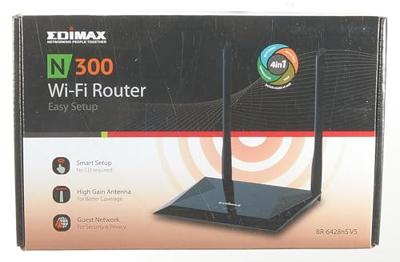 Edimax BR-6428NS V5 Draadloze Router N300 2.4 Ghz 10/100 Mbit / 10 Gigabit Zwart - thumbnail