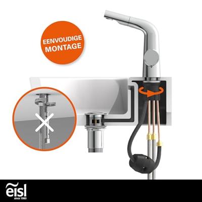 EISL COOL mengkraan wastafel met uittrekbare mousseur | chroom - NI075COCR - NI075COCR EISL COOL mengkraan wastafel met uittrekbare mousseur | chroom - NI075COCR - NI075COCR