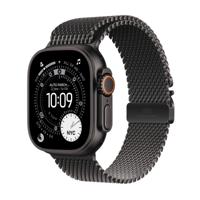 Apple Watch Ultra 3 GPS + Cellular - 49 mm - Zwarte titanium kast - Zwarte titanium Milanese Loop-band - Groot - thumbnail