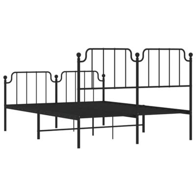 Bedframe met hoofd- en voeteneinde metaal zwart 140x200 cm