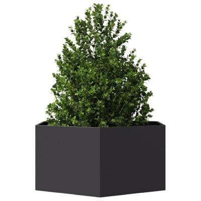 Plantenbak zeshoek 104x90x45 cm staal zwart - thumbnail