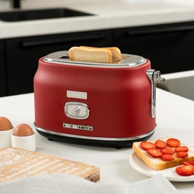 Westinghouse Retro Broodrooster - 2 Sleuven Broodrooster - Rood Westinghouse Retro Broodrooster - 2 Sleuven Broodrooster - Rood
