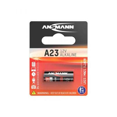 Ansmann alkaline batterij voor garagedeuropener, alarminstallatie, draadloze ontspanner voor camera, meetapparaten, bel, enz. A23 (12 V). 1 Stuk zwart, oranje