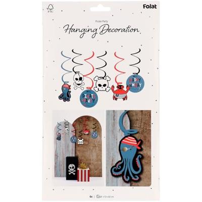 Pirate Party Hangdecoratie Swirls (6st)