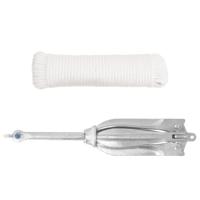 VidaXL Anker met touw inklapbaar 12 kg thermisch verzinkt gietijzer - thumbnail