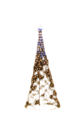 Boom met ster 480led flash classic warm ip44 trafo met timer d100h320 cm Anna's Collection - Annas collection