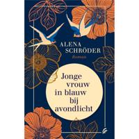 Jonge vrouw in blauw bij avondlicht - thumbnail