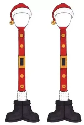 Lemax santa street lamp s/2 verlichte kerstdorp accessoire Santa's Wonderland 2016