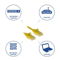 ACT DC9852 LSZH U/UTP CAT6 Datacenter Slimline Patchkabel Snagless | RJ45 Connectoren | Geel | 25 cm - thumbnail