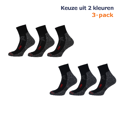 STAPP Wandelsokken Techno Boston All Season Quarter 3-pack Zwart-47/50