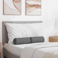 VidaXL Bolster kussens 2 stuks donkergrijs ø 15 x 40 cm stof - thumbnail