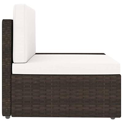 3-delige Loungeset poly rattan bruin - thumbnail