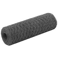 VidaXL Kippengaas 25x0,5 m staal met pvc coating grijs - thumbnail