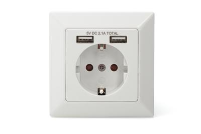 Digitus DA-70613 Stopcontact (onderbouw) Met USB Wit Digitus DA-70613 Stopcontact (onderbouw) Met USB Wit