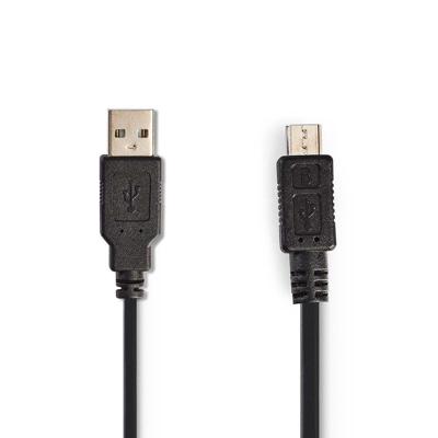 USB 2.0-Spiraalkabel | A Male - Micro-B Male | 2,0 m | Zwart